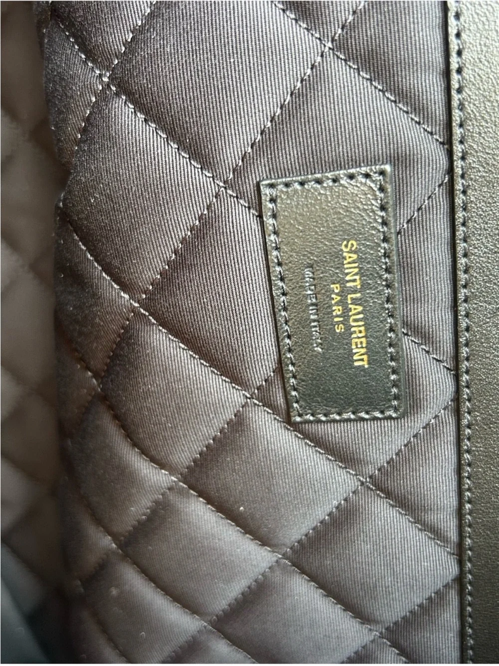 Saint Laurent YSL monogram, ES giant, quilted black, leather, travel bag, Italy